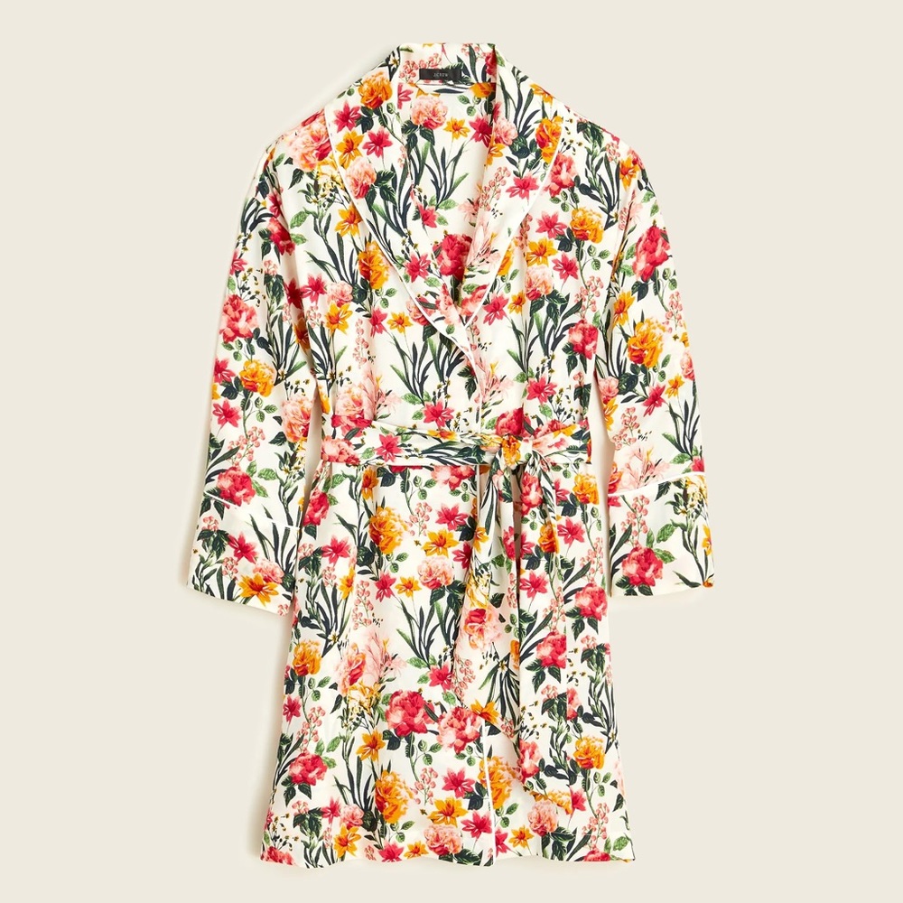 NWT J.Crew Easy-Luxe Eco Robe (Winter Garden Floral)